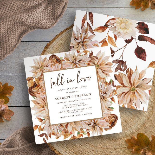 Invitation Mariage Élégant de Saison Automnale (Fall Elegant Bridal Shower Invitation
)
