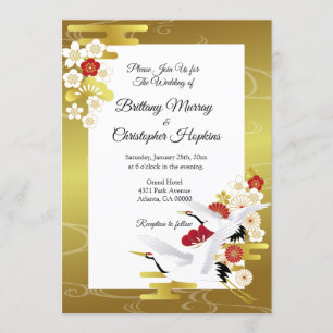Invitation Mariage élégant de style japonais