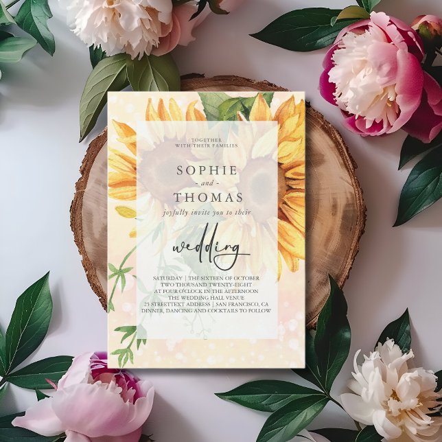 Invitation Mariage élégant de Sunfleurs (Créateur téléchargé)
