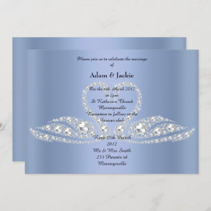 Invitation MARIAGE ÉLÉGANT DE SWAN EN Diamant BLEU