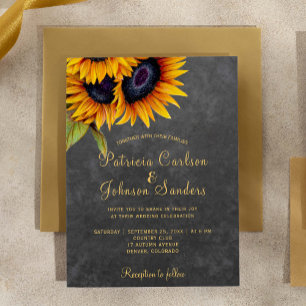 Invitation Mariage élégant de tableau de bord de tournesol ru