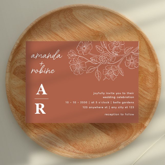 Invitation Mariage élégant de Teracota moderne (Créateur téléchargé)