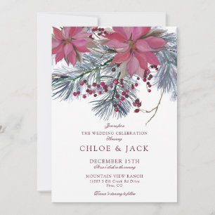 Invitation Mariage Élégant de Verdure d'Hiver