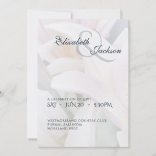 Invitation Mariage élégant doux romantique floral lily script