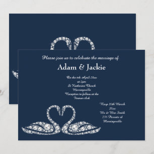 Invitation MARIAGE ÉLÉGANT DU SWAN Diamond Navy