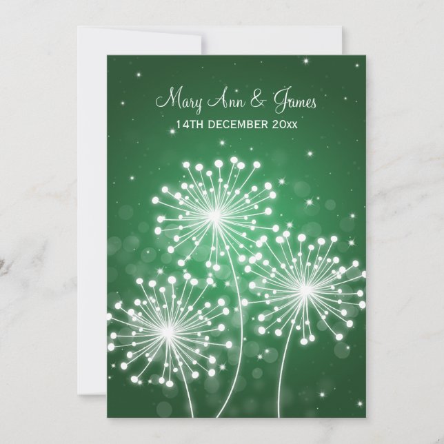 Invitation Mariage élégant Écran vert émeraude (Devant)