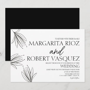 Invitation Mariage élégant écriture manuscrite lis