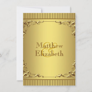 Invitation Mariage élégant en or
