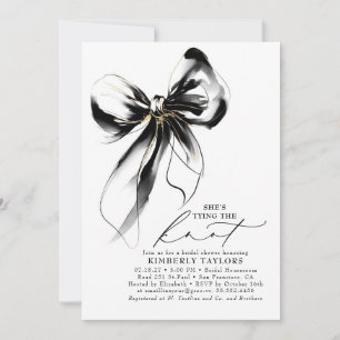 Invitation Mariage élégant et fantaisiste avec un nœud noir e