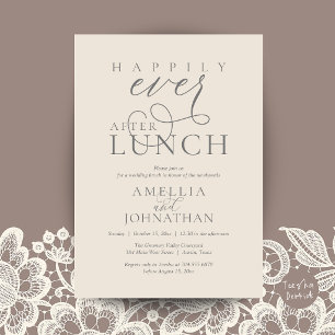 Invitation Mariage Élégant et Intime Après-Midi "Joyeux Pour