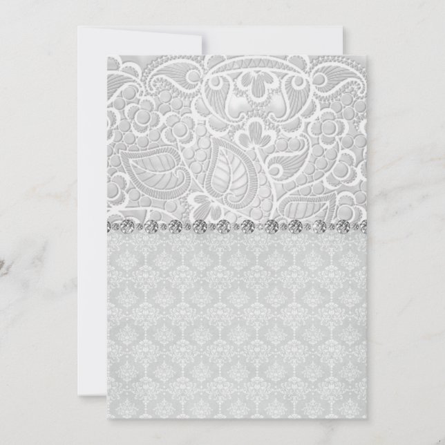 Invitation Mariage ÉLÉGANT ET MODERNE DE DIAMANT DE LACE (Devant)