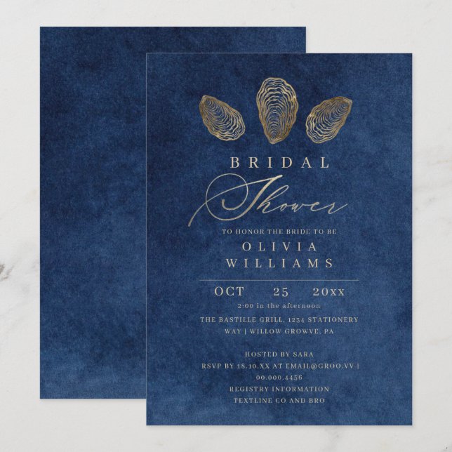 Invitation Mariage élégant et moderne sur le thème nautique (Devant / Derrière)