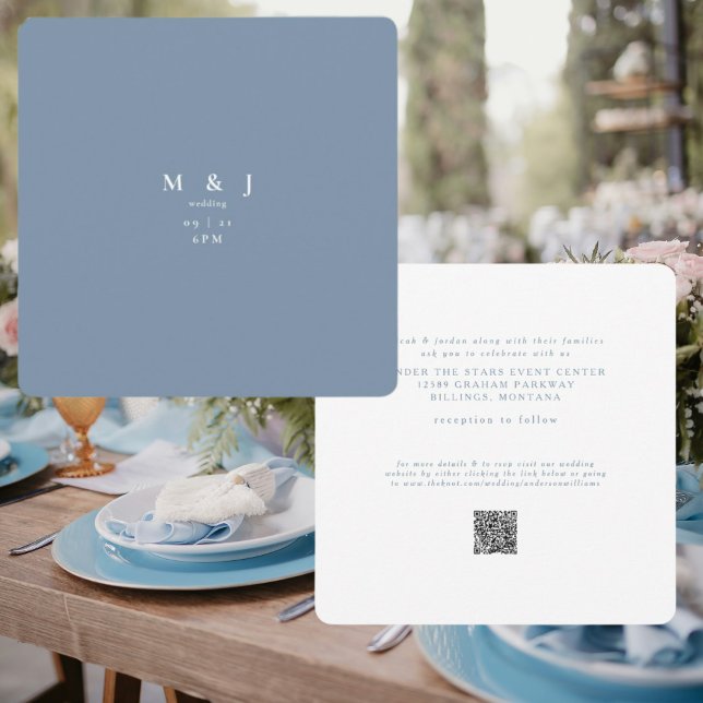 Invitation Mariage élégant et simple en périwinkle moderne ar (Créateur téléchargé)