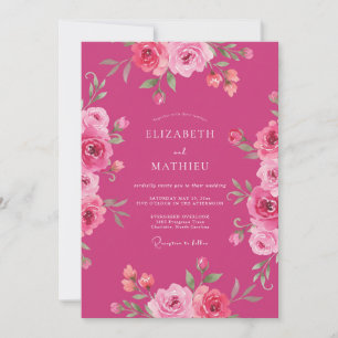 Invitation Mariage Élégant et Sombre Aubergine