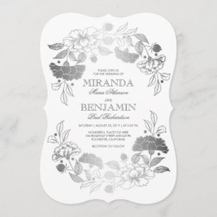 Invitation Mariage élégant et vintage de guirlande florale