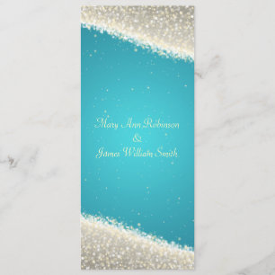 Invitation Mariage Élégant Étincelles Éblouissantes Turquoise