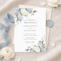 Mariage Élégant Fleur Bleu Hortensia Verdure