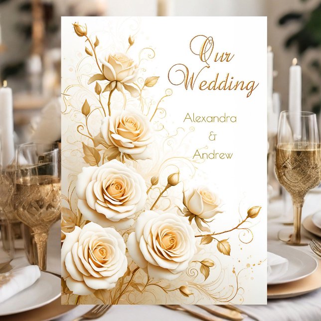 Invitation Mariage Élégant Fleurs Blanches Roses Crème (Créateur téléchargé)
