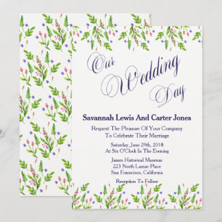 Invitation Mariage élégant Fleurs d'été
