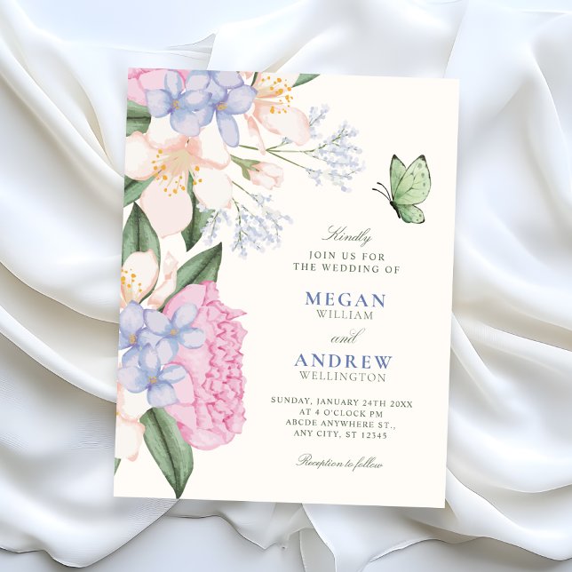 Invitation Mariage élégant floral (Créateur téléchargé)