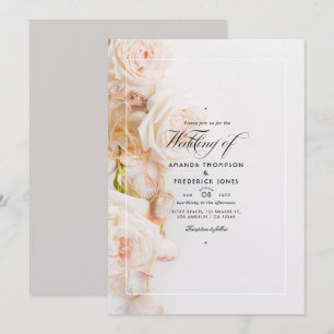 Invitation Mariage élégant floral de plage