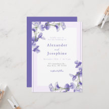 Mariage élégant floral pourpre et géométrique arge