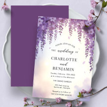 Mariage Élégant Floral Wisteria Aquarelle
