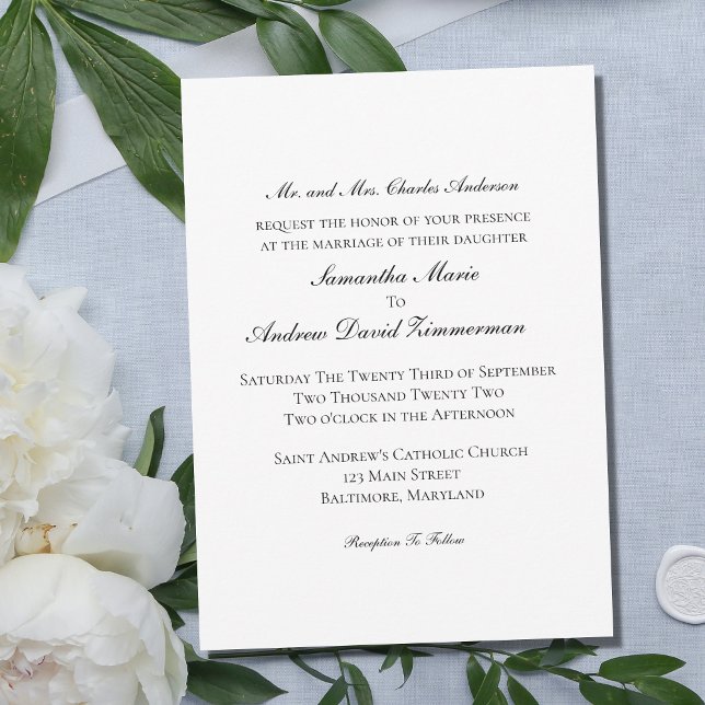 Invitation Mariage Élégant Formel Classique Traditionnel  (Créateur téléchargé)