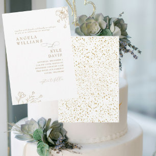Invitation Mariage Élégant Glam Floral Sans Parents