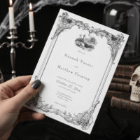 Mariage élégant gothique vintage toile noire crâne
