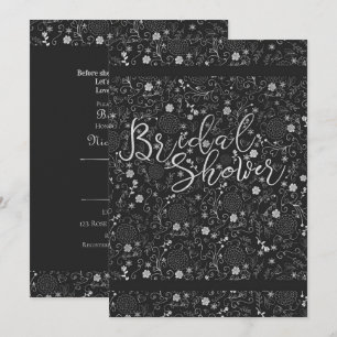 Invitation Mariage élégant gris charbon et argent