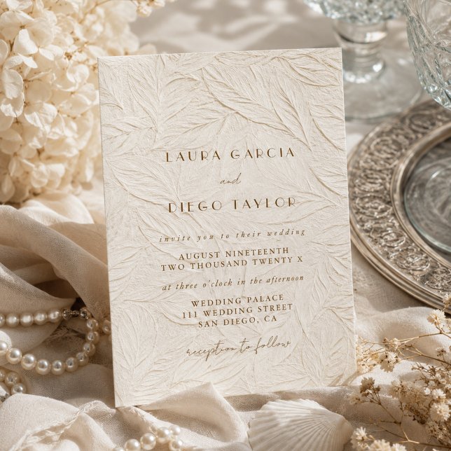 Invitation Mariage Élégant Ivoire (Créateur téléchargé)
