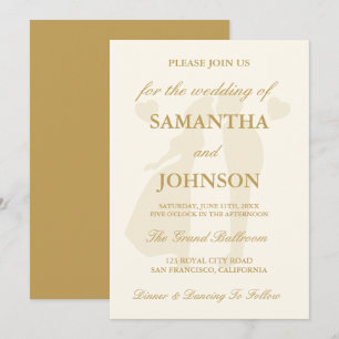 Invitation Mariage Élégant Ivoire Vintage
