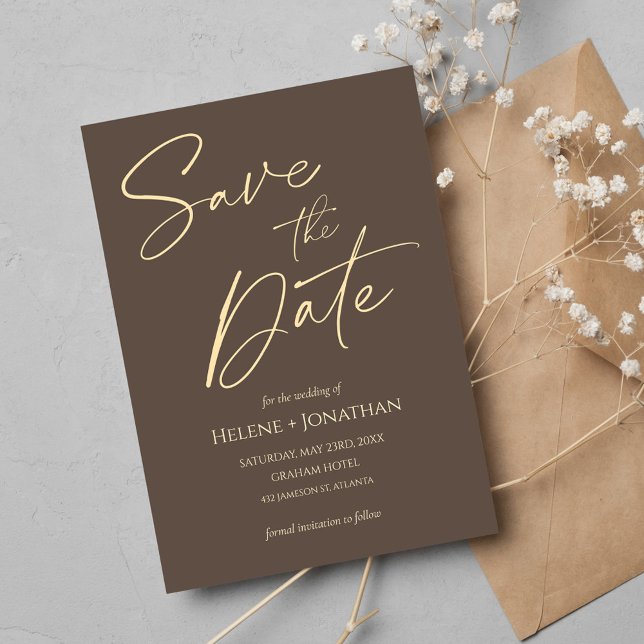 Invitation Mariage Élégant Minimal Classique Enregistrer La D (Classic Minimal Elegant Wedding Save The Date Invitation)