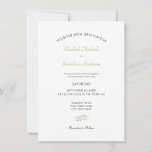 Invitation Mariage Élégant Minimaliste