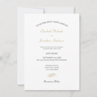 Invitation Mariage Élégant Minimaliste