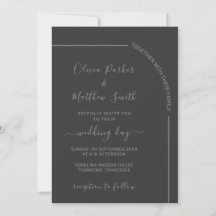 Mariage Élégant Minimaliste au Charbon et Vert Sau