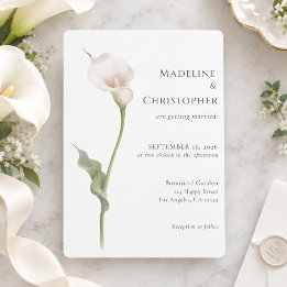 Invitation Mariage Élégant Minimaliste au Lys de Calla