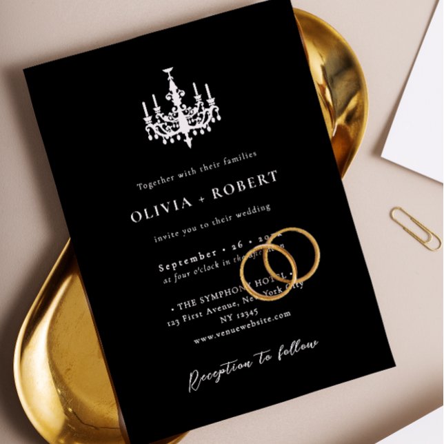 Invitation Mariage Élégant Minimaliste Lustre (Créateur téléchargé)