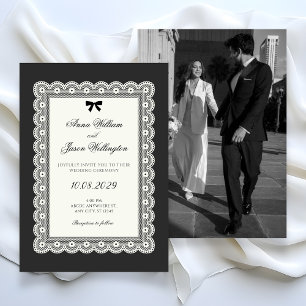 Invitation Mariage élégant minimaliste monochrome 