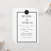 Mariage Élégant Minimaliste Noir & Blanc