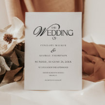 Mariage Élégant Minimaliste Noir & Blanc