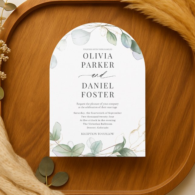 Invitation Mariage Élégant Moderne au Eucalyptus Rustique (Créateur téléchargé)