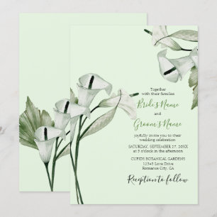 Invitation Mariage Élégant Moderne avec Lys Callas Blancs