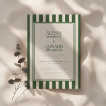 Mariage élégant moderne avec rayures vertes et écr