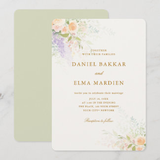 Invitation Mariage Élégant Moderne Bohème aux Fleurs Sauvages