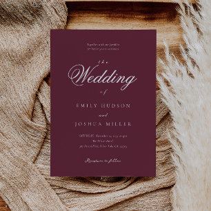 Invitation Mariage Élégant Moderne Bordeaux