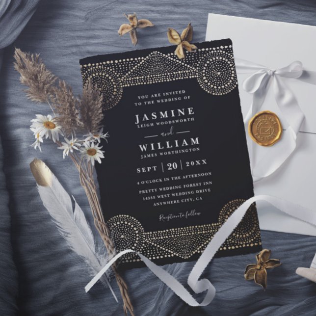 Invitation Mariage élégant moderne chic luxe boho somptueux (Créateur téléchargé)