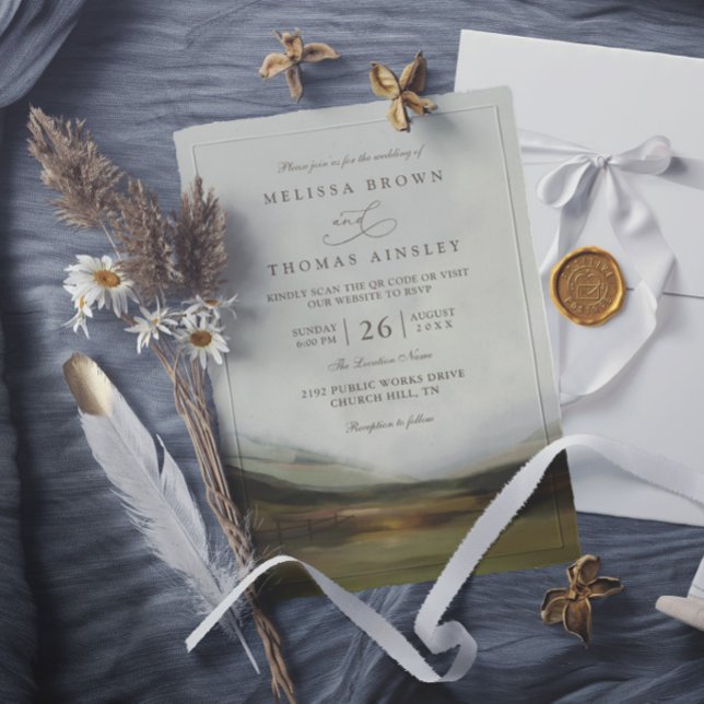 Invitation Mariage Élégant Moderne Chic Rustique de la Vallée (Créateur téléchargé)