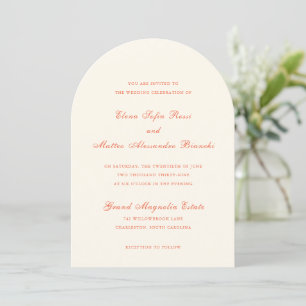 Invitation Mariage Élégant Moderne Classique Terracotta